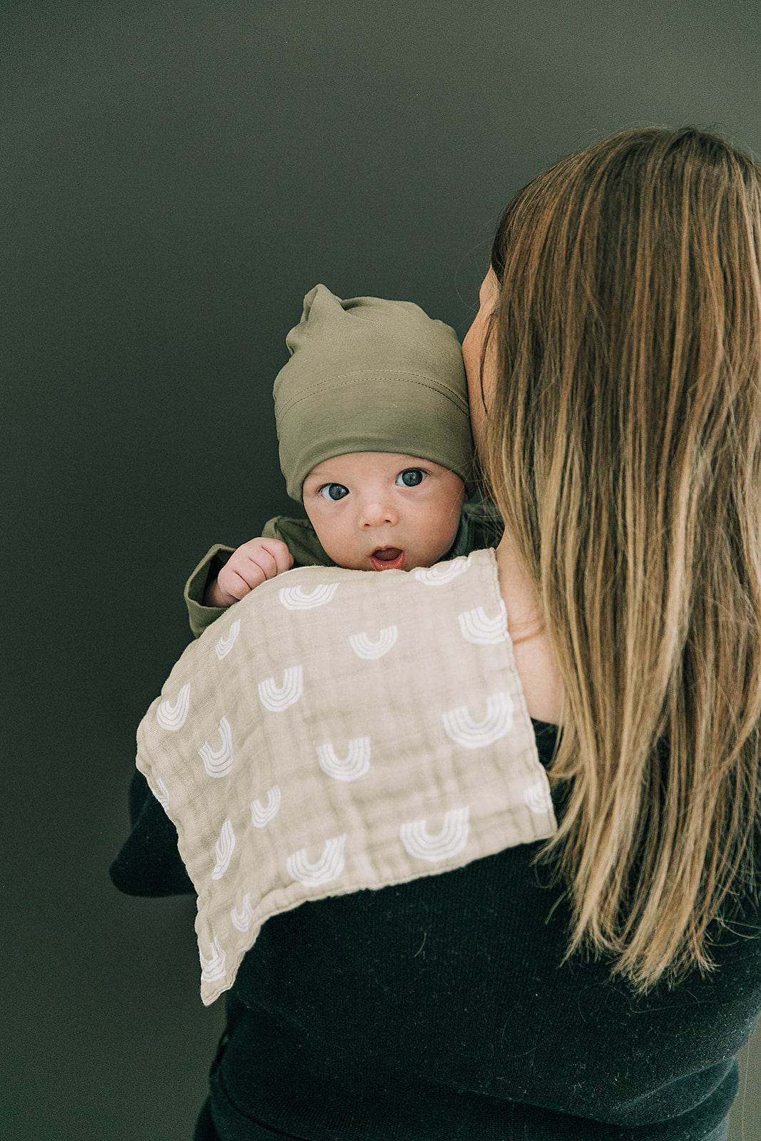 Olive Bamboo Newborn Knot Hat