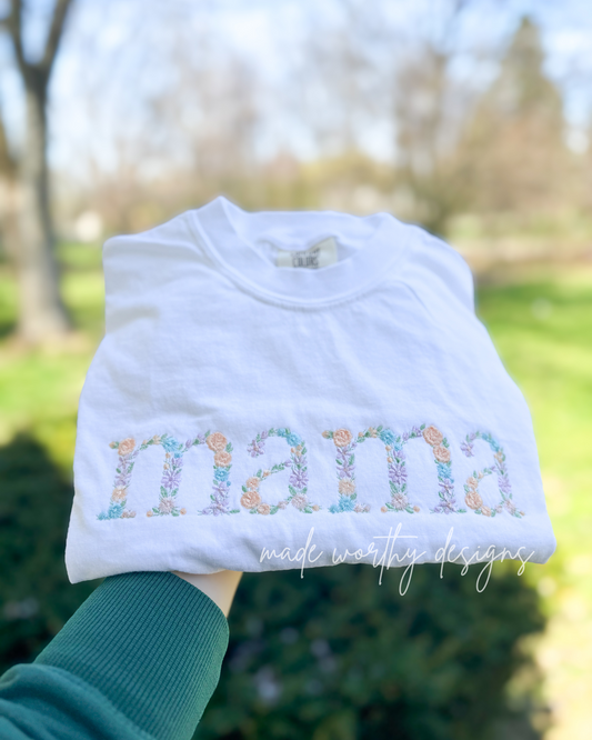 mama floral tee