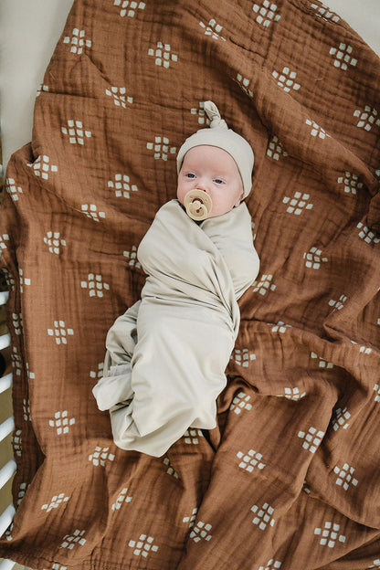 Oatmeal Bamboo Hat OR Head Wrap Set