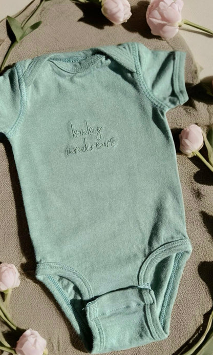 Baby Announcement embroidered Onesie