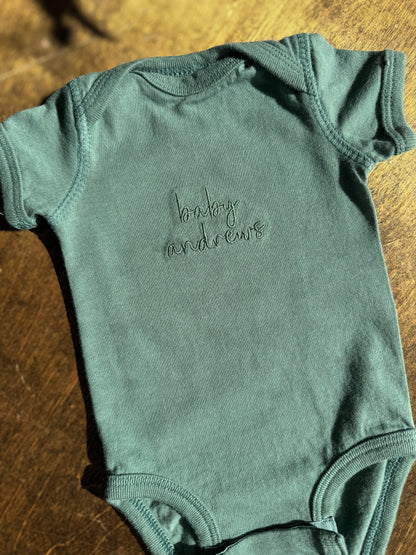 Baby Announcement embroidered Onesie