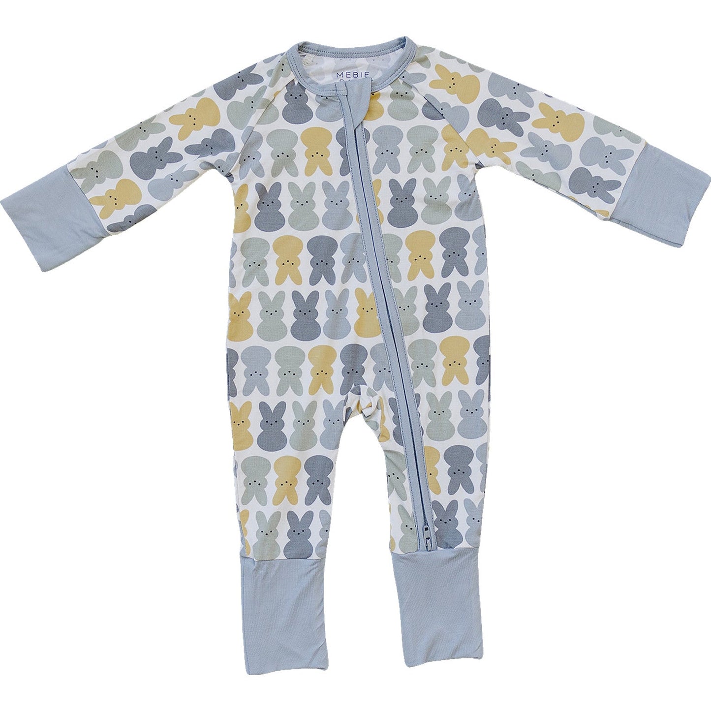 Dusty Blue Bunny Bamboo Zipper