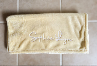 Mink Luxury Name Baby Blanket