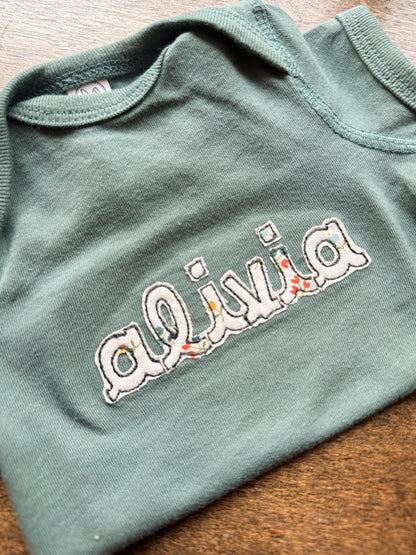 Appliqué Name Onesie