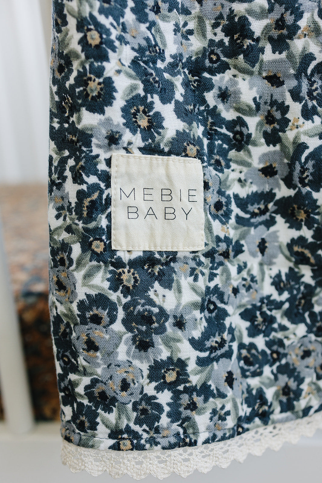 Liberty Floral + Coastal Plaid Lace Muslin Quilt