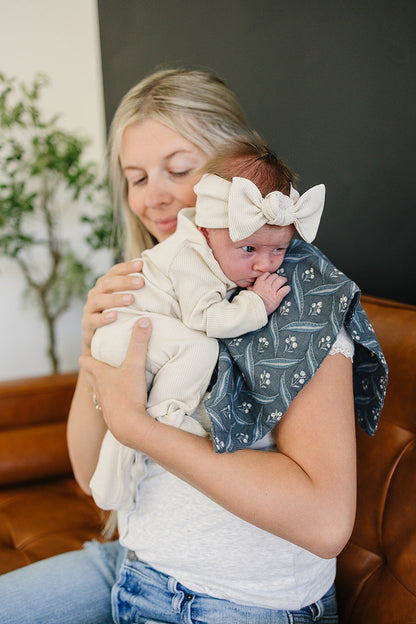 Navy Berry Muslin Burp Cloth