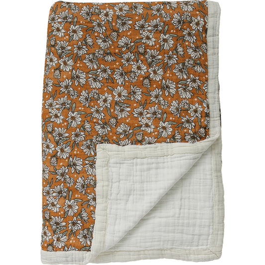 Magnolia Floral Twin Muslin Quilt