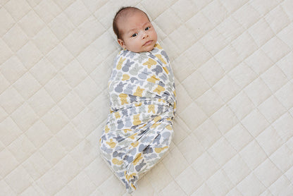 Dusty Blue Bunny Bamboo Stretch Swaddle